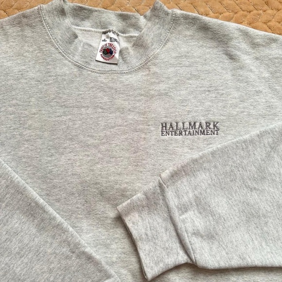 Vintage 1990s Men's Hallmark Channel Heather Gray Crewneck Sweatshirt L - Picture 2 of 5